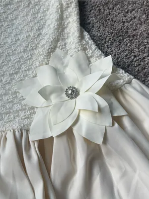 Ivory Flower Vietnam Made Bridal Accent Bubble Dress and Bloomers thumbnail 3