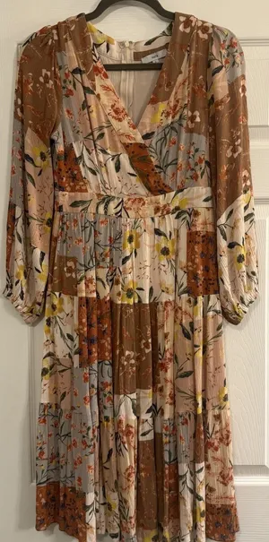 Fate Midi Dress‎ Sz Small Patchwork Boho Peasant Western Romantic Feminine Flowy thumbnail 1
