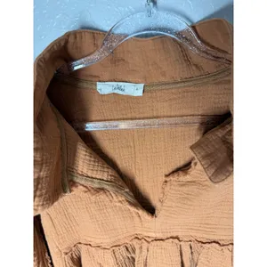 Talulah Boho Balloon Sleeve Gauze Top Sz L Cotton Lagenlook thumbnail 4