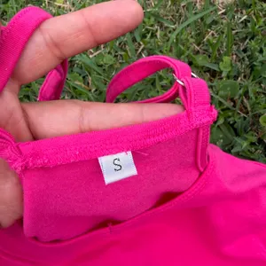Hot Pink Harem Romper Pocket Slouchy Lounge Romper Adjustable Straps Size S thumbnail 5