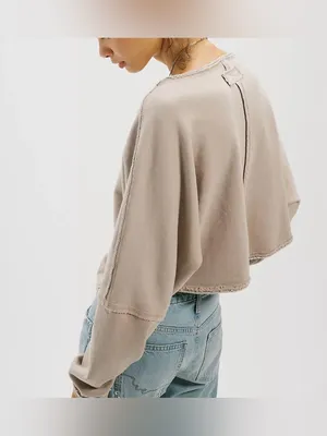 NWT Free People We The Free To The East Pullover - Chateau Grey - medium thumbnail 4