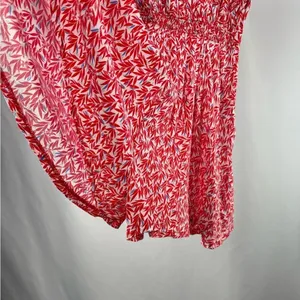 Lulus Dondi Print Tie-Front Short Sleeve Romper in Red and‎ White Size Small thumbnail 12