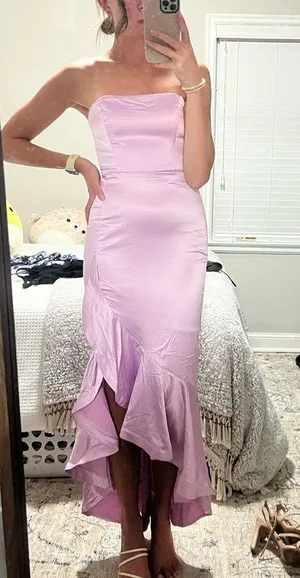 Selfie Leslie Diony Strapless Ruffle Hem Midi Dress - size S thumbnail 5