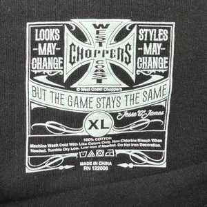 West Coast Choppers Austin TX Graphic Crop Top Black XL Short Sleeve‎ Shirt thumbnail 3