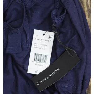 Black Tape Womens Trendy Plus Size Ruffled Babydoll Tank Top Navy Blue 1X thumbnail 3