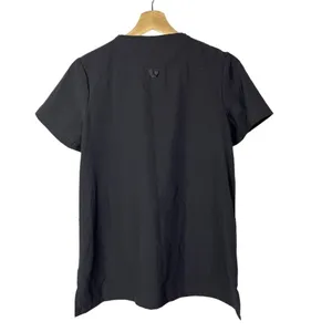 Adar Addition Dark‎ Gray Pocket Front Short Sleeve Scrub Top S thumbnail 2