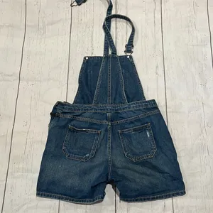 Topshop moto blue denim short overalls thumbnail 4
