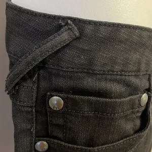 Free People Black Vertical Textured Straight 5 Pocket Button/ZipUp Jeans-Size 29 thumbnail 8