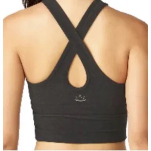 Beyond Yoga Studio Space Dye Cross Back Heather Black Gym Fitness Tank Top M thumbnail 2