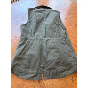 Sebby‎ Utility Vest Olive Green Drawstring Pockets Size S thumbnail 4