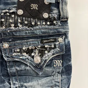 Miss me buckle embroidered Y2K 2000s 90s bootcut blue jeans size 29x3.5 long thumbnail 10