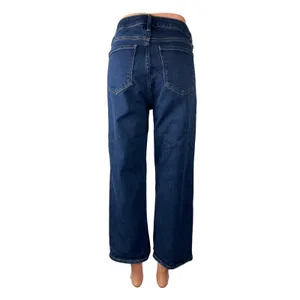 Quince Women's Blue High Rise Capri Baggy Straight Wide Leg Denim Jeans Pants 31 thumbnail 4