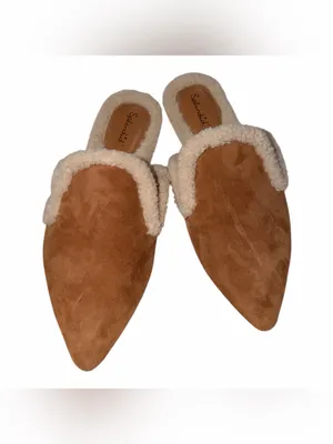 NEW Splendid Liza Pointed Toe Mule Color: Caramel Fur Slip On thumbnail 10