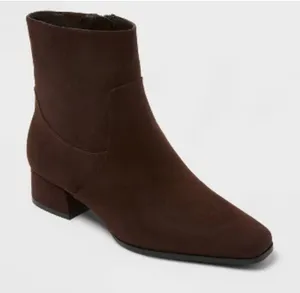 Universal Thread coral brown faux suede bootie size 6 wide thumbnail 1