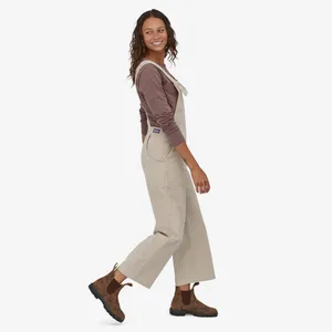 Patagonia Organic Cotton Women's Stand Up Cropped Corduroy Overalls Sage Khaki thumbnail 4