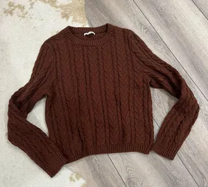 Brown Cable Knit Sweater thumbnail 1