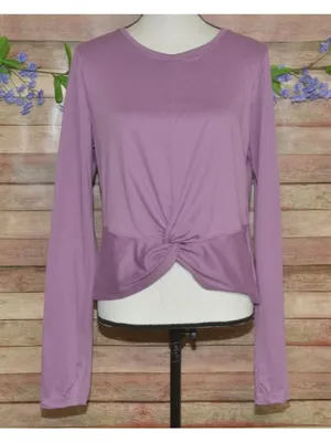 Free Fly Womens XL Twist-Front Long Sleeve Top Purple Athletic Athleisure MINT thumbnail 1