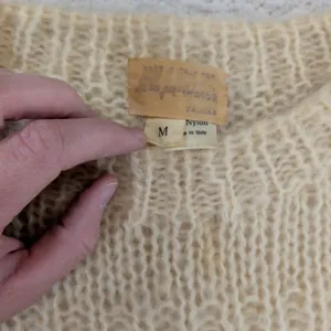 Vintage‎ Sanger-Harris Italy Mohair Wool Novelty Scenic Sweater Cream Medium thumbnail 5