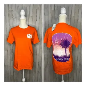 Hanes NWT Clemson Tigers Orange Scenic Back‎ Design Unisex Short Sleeve T-Shirt thumbnail 2