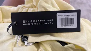White Fox Boutique lemon yellow one shoulder dress thumbnail 5