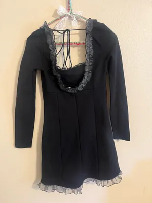 Free People Lucette Mini Dress Black thumbnail 2