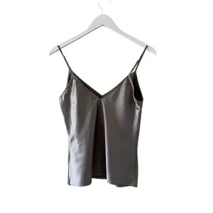 Zara Women’s Silver Gray Spaghetti Straps V-Neck Minimalist Top SZ S #1158 thumbnail 6