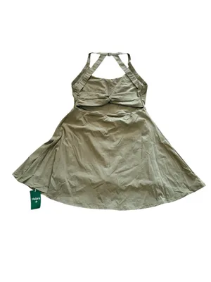 Halara Flare Mini Dance Active Dress Size XL NWT Withered Green (Olive) thumbnail 4