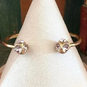 Kate Spade Gold Tone Crystal Open Cuff Bracelet thumbnail 8