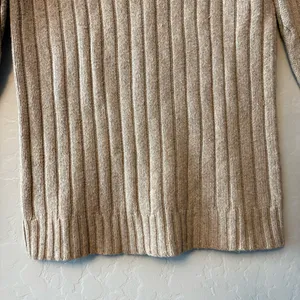 Hollister Y2K beige cable knit hooded deep v-neck rabbit hair sweater large thumbnail 13
