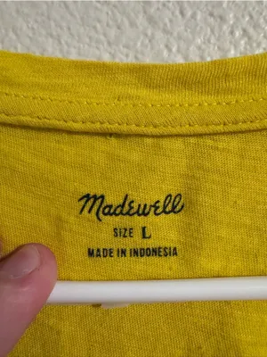 Madewell Yellow V-Neck Pocket Tank thumbnail 2