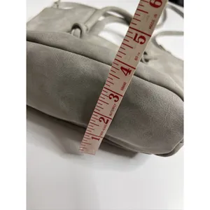 Anthropologie Crossbody Tote Bag Grey Gingham Lining Adjustable Strap Handbag thumbnail 7