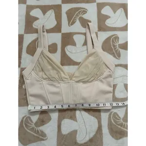 Windsor‎ Cream Corset-Inspired Pleated Bust Crop Top Small thumbnail 5