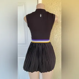 FP Movement by Free People Black Mini Dress with Yellow and Purple Accents thumbnail 3