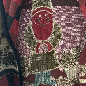Unique Vintage Christmas Theme Thick Cotton Cardigan Made In Texas thumbnail 11