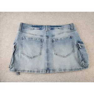 NWT RSQ TILLY'S DENIM JEAN Micro MINI SKIRT Pocket‎ Buckles Faded Wash Stretch thumbnail 10