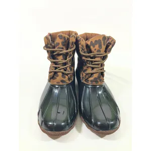 Jessica Carlyle GAVIN-17L Leopard Print Duck‎ Boots Women 7.5 Black Brown Snow thumbnail 2