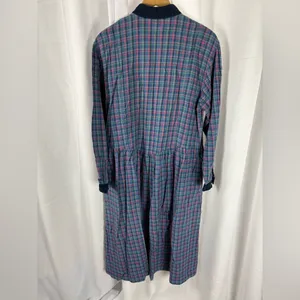 Eddie Bauer Vintage‎ Maxi Shirt Dress Plaid 100% Cotton Long Sleeve Prairie 90’s thumbnail 5