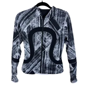 Lululemon Find Your Bliss Reversible Full Zip Jacket Black White Mesh Womens‎ 4 thumbnail 5