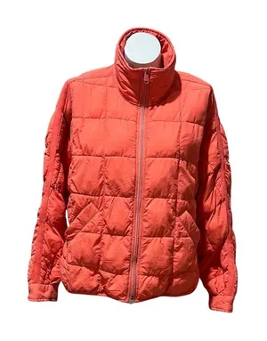 Free People Women's Pippa Packable Puffer Jacket Orange Size M thumbnail 1