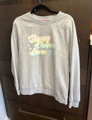 Stoney Clover Size small Pastel‎ Stoney Clover Love Grey Sweatshirt CUTE thumbnail 1