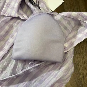 Zara Cropped Lilac Gingham Shoulder Padded Poplin Shirt thumbnail 8