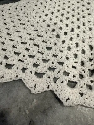 Handmade Crochet Bandana Head Scarf Cotton Boho Triangle Wrap Fest Cottagecore thumbnail 2