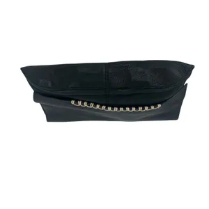 Anthropologie Black Leather Foldover‎ Clutch Bag thumbnail 7