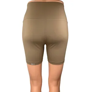 Set Active Sportbody Brown Tan High Waist Activewear Yoga Cycling Biker Shorts M thumbnail 3