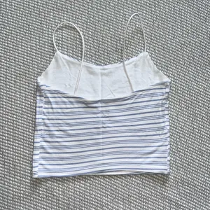 Pacsun Womens White Blue Stripe Basic Cropped Cami Tank Top Sz Xs thumbnail 2