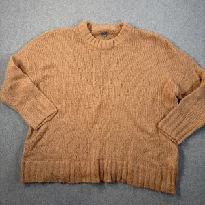Aerie Women's Small Brown Chunky Knit Oversized Sweater Crew Neck Wool Blend thumbnail 1