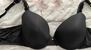 Natori Bra Black Body Double with Lace Full Fit, size 34DD thumbnail 11