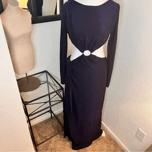 MESHKI Navy Christina Backless Wrap Dress‎ Size L NWT thumbnail 5