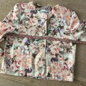 Vintage Pastel Floral Blazer Rose Garden Button Jacket Cottagecore M/L thumbnail 5