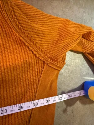 We The Free Womens Brown Ribbed Knit V-Neck Dolman Sleeve waffle Sweater Size L thumbnail 7